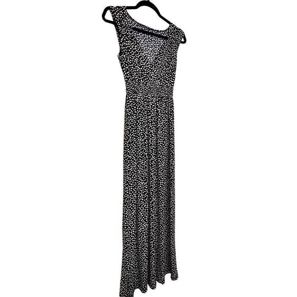 Tommy Hilfiger V-Neck Sleeveless Geometric Maxi Dress Black & White Small - Picture 3 of 3